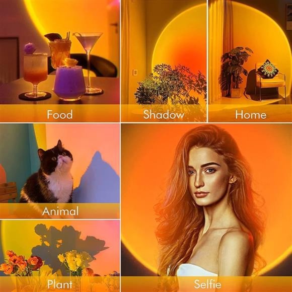 Sunset Lamp Projector, 16 Colors LED with Remote Control,Photography/Home Decor - Picture 3 of 6